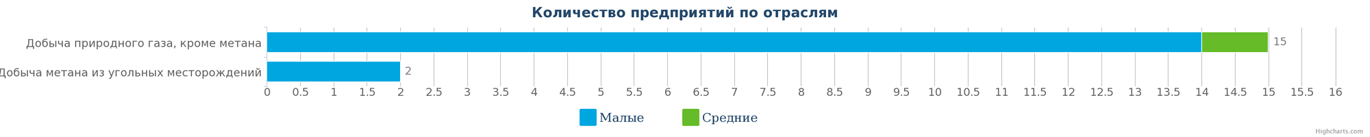 Количество компаний, занимающиеся добычей природного газа в Казахстане по видам деятельности на 09.01.2017